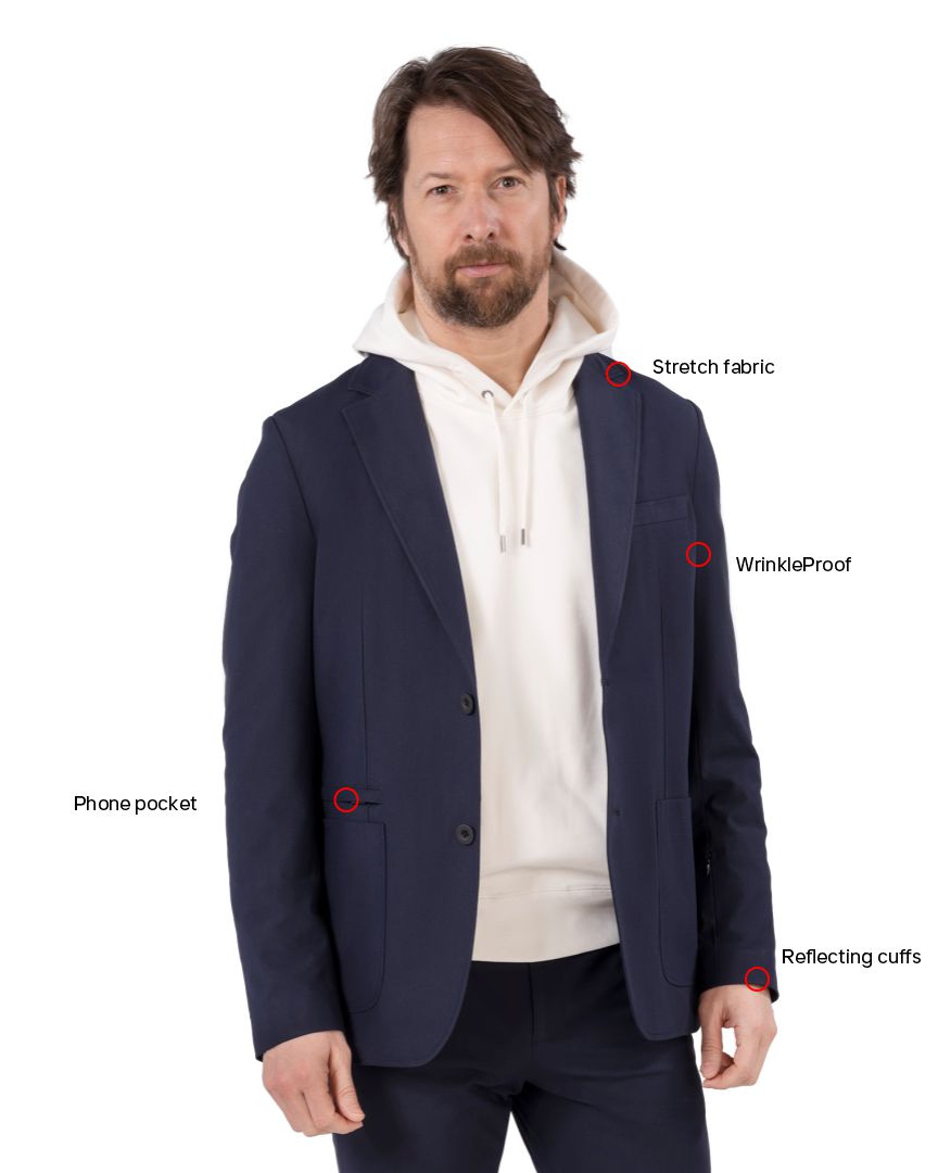 Hybrid blue Sports Suit jacket Quality characteristics