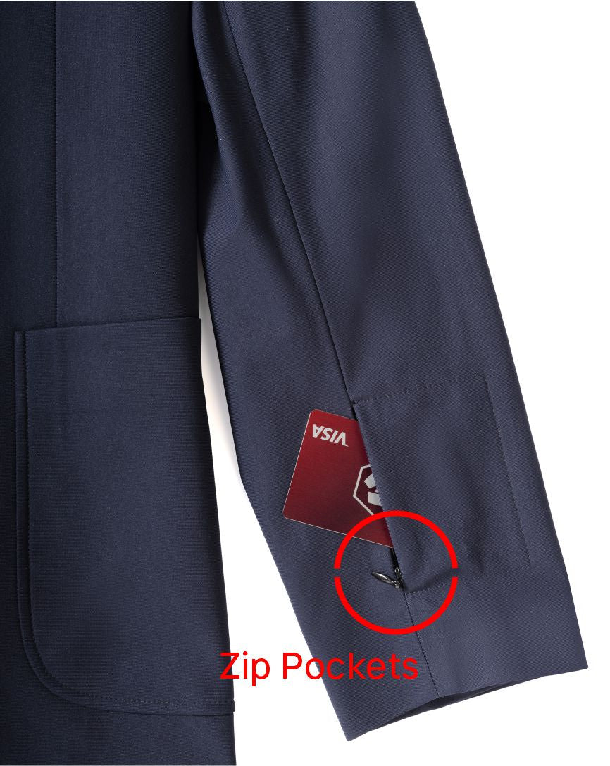 Hybrid blue Sports Suit jacket zip pockets