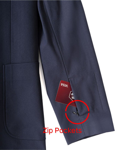 Hybrid blue Sports Suit jacket zip pockets
