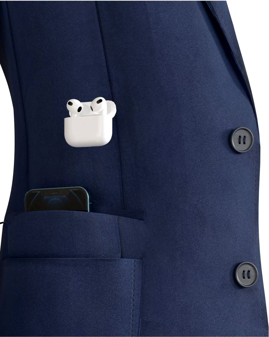 Hybrid blue Sports Suit sideways and pocket
