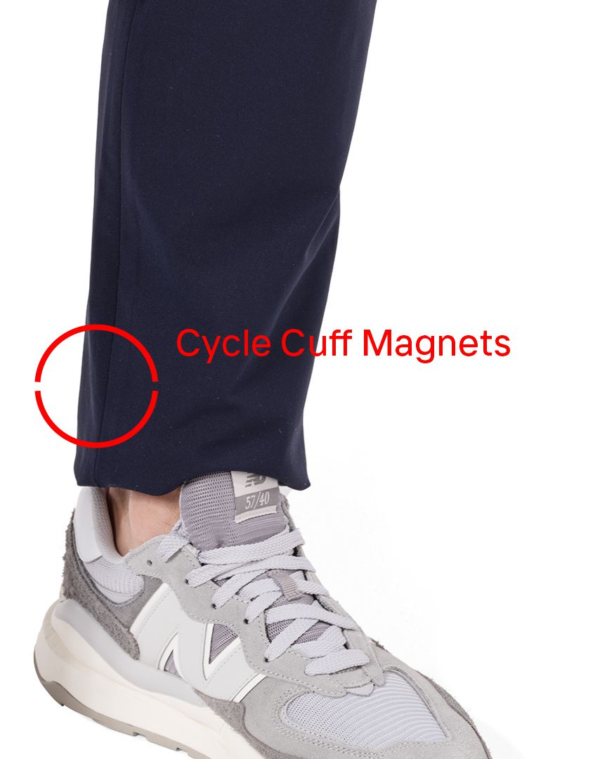 Hybrid blue Sports Suit pants cycle cuff magnets